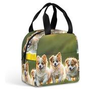 Happy Little Dog, borsa per il pranzo per donne e uomini, portatile, isolata, con manico, a prova di perdite, riutilizzabile, per lavoro, picnic, viaggi