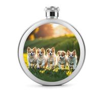 Happy Little Dog, fiaschetta per liquori, in acciaio inox, a tenuta stagna, portatile, per whisky, per esterni, campeggio, viaggi, regali