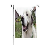 Happy Little Dog Spring Garden Flag - Bandiere vivaci da cortile per esterni, decorazione perfetta per esterni primaverili e decorazioni per il cortile di Pasqua
