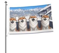 Happy little fox 2x3 bandiera double face - resistente e decorativo per esterni, ideale per giardino, camera da letto e decorazione per feste