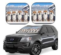 Happy Little Fox - Parasole per parabrezza, con design pieghevole, accessori esterni per auto