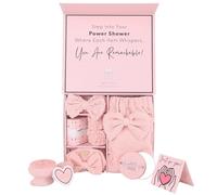 Happy Lolli Set doccia elettrico: accessori da bagno di lusso per donne e ragazze, include asciugamano corpo e capelli, polsiere, fascia, spugna per il viso e molto altro ancora, per potenziare la tua