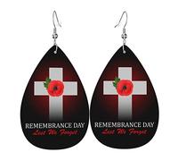 Happy Memorial Day 2023 Orecchini Remember& per donne Ragazze Orecchini pendenti a goccia gioielli leggeri in pelle da donna