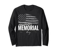 Happy Memorial Day Bandiera USA Giornata commemorativa americana Maglia a Manica