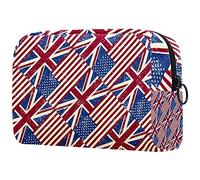 Happy Memorial Day Borsa cosmetica blu con bandiera americana per le donne carino borsa alla moda borsa per il trucco spaziosa borsa da viaggio borsa da toilette regalo per ragazze, Multicolore 04,
