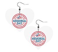 Happy Memorial Day Orecchini in pelle per le donne Orecchini pendenti con ciondolo a forma di cuore con gancio Regali per ragazza adulta