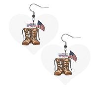 Happy Memorial Day Orecchini in pelle per le donne Orecchini pendenti con ciondolo a forma di cuore con gancio Regali per ragazza adulta