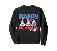 Happy Memorial Day Patriotic Gnomes 4 luglio tema USA Felpa