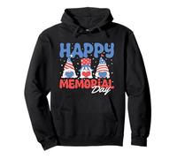 Happy Memorial Day Patriotic Gnomes 4 luglio tema USA Felpa con Cappuccio