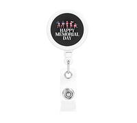 Happy Memorial Day Porta badge retrattile Reel Clip Porta carte d'identità per infermiere Student Office Worker