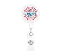 Happy Memorial Day Porta badge retrattile Reel Clip Porta carte d'identità per infermiere Student Office Worker