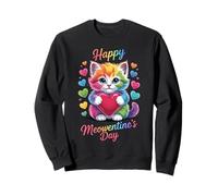 Happy Meowentine’s Day Cute Rainbow Cat Valentine Felpa