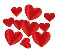 Happy Moments 521121 Cuori in raso, misura 10+20 mm, spessore 1-2 mm, rosso, 70asstd