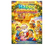 Happy Moments Coloring Book: Fun Everyday Life Scenes for Kids Ages 4-7