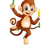 Happy Monkey Adventure: Cute Animal Composition Notebook for Kids