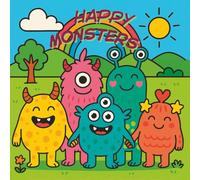 Happy Monsters Coloring Book: Monster Fun for Kids Ages 5-10 | 30 Adorable and Hilarious Creatures to Color and Enjoy