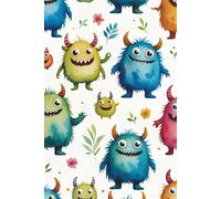 Happy Monsters Dot Grid Notebook | Cute Fluffy Monster Pattern | Dotted Journal | 6x9 Inches: Perfect for Bullet Journaling, Note-Taking, Sketching & Planning | 98 Dotted Pages | Soft Matte Cover