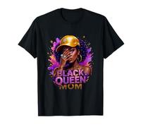 Happy Mothers Day Afro Americano Nero Regina Mamma Maglietta
