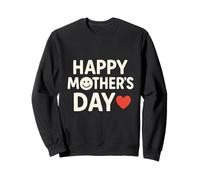 Happy Mother's Day Bold Lettering Con Cuore Celebrazione Felpa