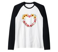 Happy Mother's Day Floral Heart Tee per moglie, mamma o nonna Maglia con Maniche Raglan