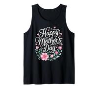 Happy Mother's Day Floral Script Fiori Rosa Calligrafia Canotta