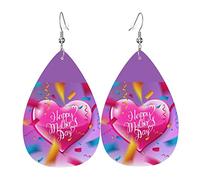 Happy Mother's Day Orecchini pendenti con gancio Orecchini a goccia in pelle per donna