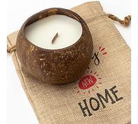 Happy New Home - Candela in ciotola di cocco - profumo di cocco tostato - cera di soia - versata a mano - regalo