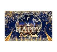 Happy New Year Backdrop, 3x5ft 2D Holiday Decoration, Festive Wall Backdrop for Party Hosts, Photographers, Content Creators, Store, Office, Home, Bedroom