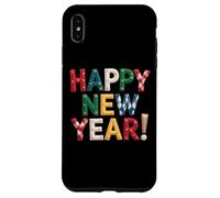 Happy New Year Celebrations Party Art Design Custodia per iPhone XS Max