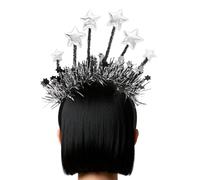 Happy New Year - Copricapo di Capodanno 2026 con lustrini, cerchio per capelli per costumi, decorazione per feste | fasce argentate con paillettes per festa di vigilia di Natale, compleanno, C