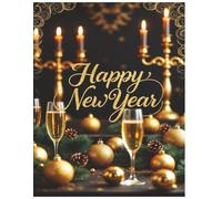 Happy New Year: Large 8.5x11 Blank Drawing Book | 150 Pages of White Paper for Sketching, Doodling & Creative Ideas | Perfect New Year Gift