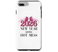 Happy New Year Same Hot Mess 2026 New Year Coquette Pink Bow Custodia per iPhone 7 Plus/8 Plus