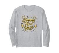 Happy New Year Script Lettering Design Tradizionale Festivo Maglia a Manica
