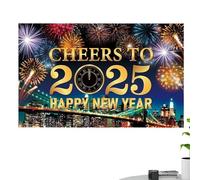 Happy New Year Sfondo - Decorazioni per sfondo banner di Capodanno, decorazione colorata per feste a tema 178 x 100 cm, decorazione per feste di Capodanno per la notte in famiglia