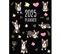 Happy Oak Tree Boston Terrier Planner 2025: Daily Organizer: Januar (Tascabile)