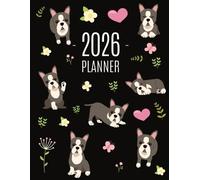 Happy Oak Tree Press Boston Terrier Planner 2026 (Tascabile)