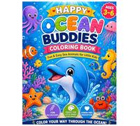 Happy Ocean Buddies Coloring Book: Fun & Easy Sea Animals for Little Kids