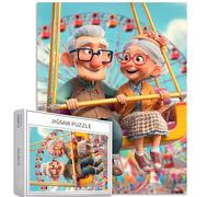 Happy Old Couple Puzzle da 1000 pezzi per adulti ruota panoramica Happy Hour Art puzzle impegnativo giochi di attività familiari colorati fai da te puzzle per decorazioni domestiche regali 50 × 70 cm