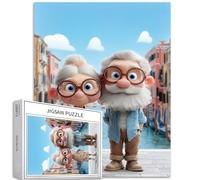 Happy Old Couple Taking Photo Puzzle da 1000 pezzi per adulti Venezia Street Art Puzzle colorato fai da te per la decorazione della casa regali puzzle famiglia perfetto per serate di gioco 50 × 70 cm