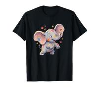 Happy Painted Baby Elephant con Cuori Carini Maglietta