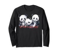 Happy Pandas Respiro Consapevolezza Compassione Medita Gentilezza Maglia a Manica
