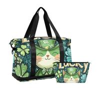 Happy Patrick's Day Sweet Carry on Bag con tasca bagnata tracolla regolabile palestra sport borsone per trekking set da 2 pezzi per uomo donna