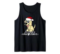 Happy Pawlidays Golden Retriever Christmas Humor Canotta