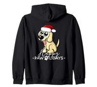 Happy Pawlidays Golden Retriever Christmas Humor Felpa con Cappuccio