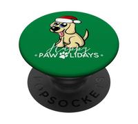 Happy Pawlidays Golden Retriever Christmas Humor PopSockets PopGrip Adesivo
