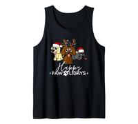 Happy Pawlidays - Luci Natalizie a Forma di Cane di Babbo Natale Canotta