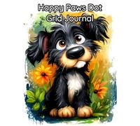 Happy Paws Dot Grid Journal | Cute Puppy Notebook with 103 Pages of 5mm Dotted Paper for Bullet Journaling, Writing, and Creative Planning