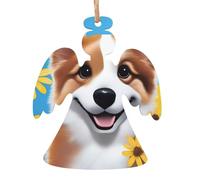 Happy Paws - Ornamenti in legno da appendere a forma di angelo, 2 pezzi, per decorazioni natalizie, pendenti a forma di pupazzo di neve con campanella vintage