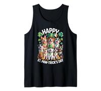 Happy Pawtricks Day Dogs Shamrock Leprechaun Hat Monete Canotta