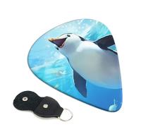 Happy Penguin - 6 plettri per chitarra, stampa su entrambi i lati, per chitarra acustica, basso, ukulele, chitarra elettrica (0,46 mm, 0,71 mm, 0,96 mm)